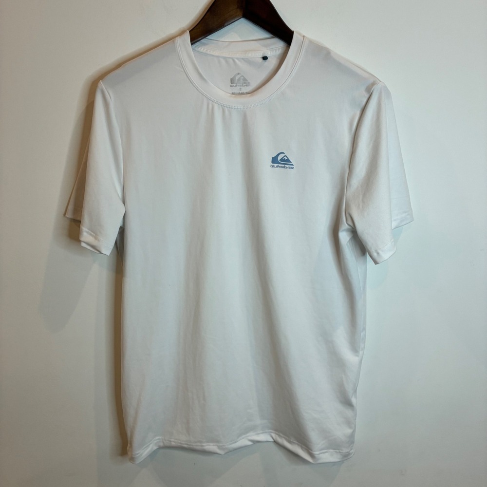 Quiksilver Mens White Performance Short Sleeve T-Shirt Regular Fit Small S